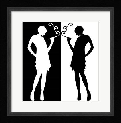 Framed Black and White Flappers 1 Print