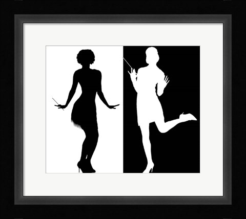 Framed Black and White Flappers 2 Print