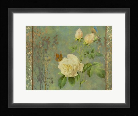 Framed Yellow Rose Painted Print