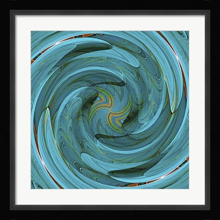 Framed Blue Swirl Print