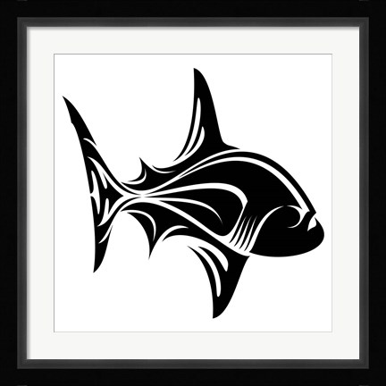 Framed Piranha Shark Print