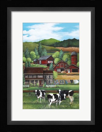 Framed Country Cows N'Crows Print