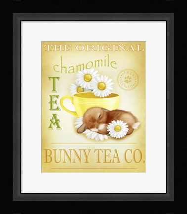 Framed Chamomile Tea Bunny Print