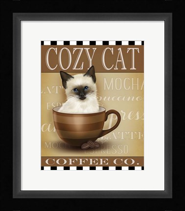 Framed Coffee Cat Print