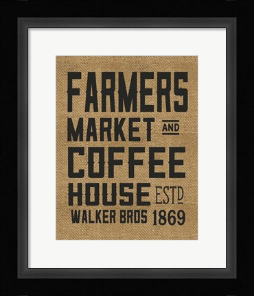 Framed Farmers Market Coffee House Print