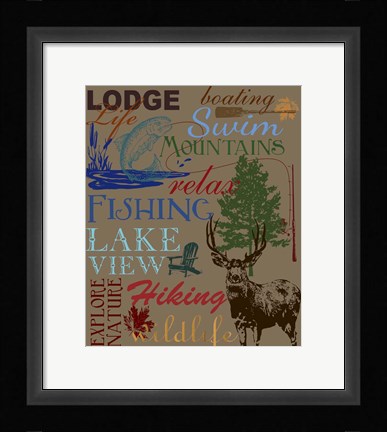 Framed Lodge Type Throw Print