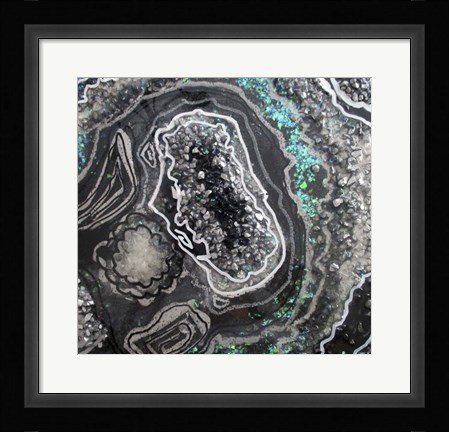 Framed Tourmaline Black and Silver Print