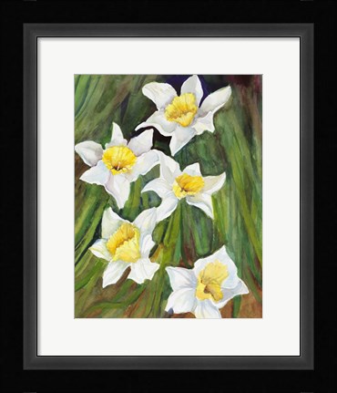 Framed Daffodils with Nodding Heads Print