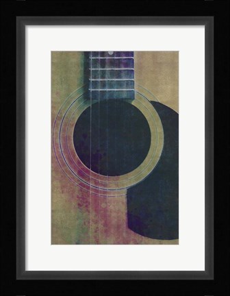 Framed Coloured Guitar Print