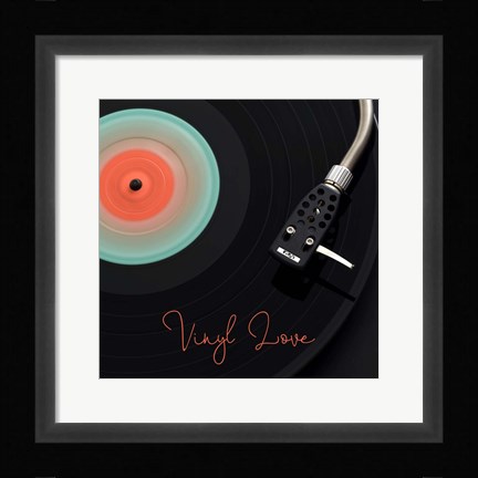 Framed Spinning Record Vinyl Love Print