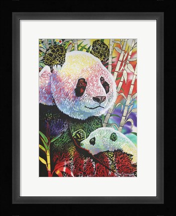 Framed Rainbow Panda Print