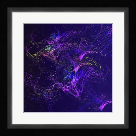 Framed Galaxies Magenta Lights on Purple Print