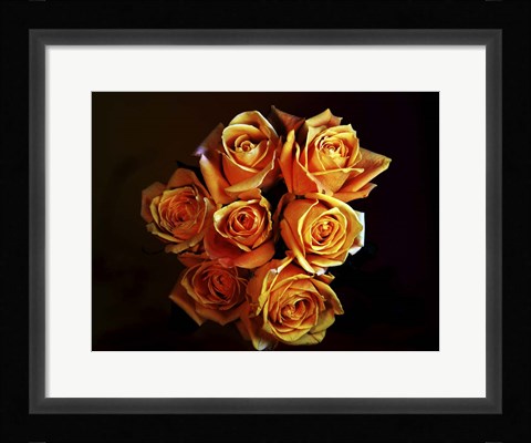 Framed Bouquet Of Yellow Roses Print
