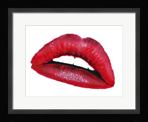 Framed Lips II Print