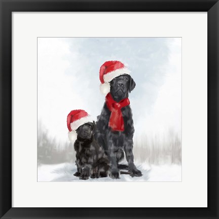Framed Christmas Dogs Print