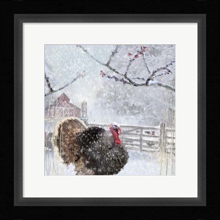 Framed Christmas Turkey Print