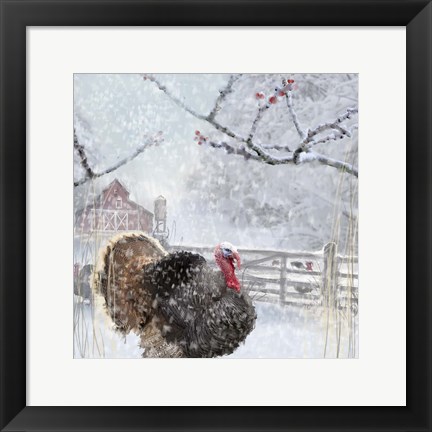 Framed Christmas Turkey Print