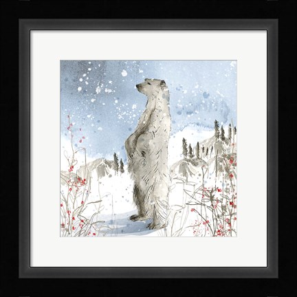 Framed Standing Polar Bear Print