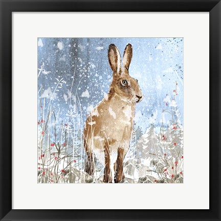 Framed Winter Hare Print