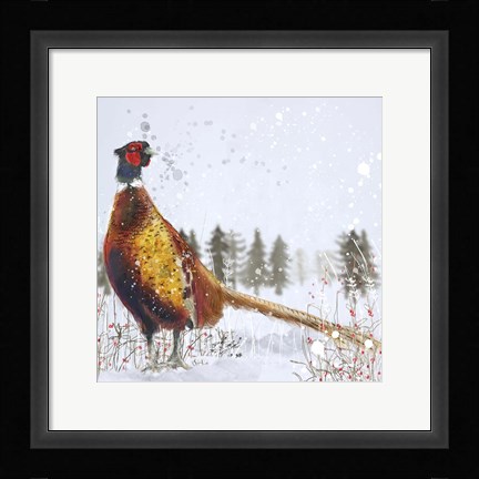 Framed Christmas Pheasant Print