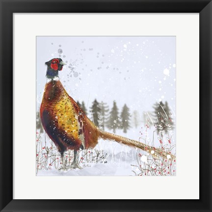 Framed Christmas Pheasant Print