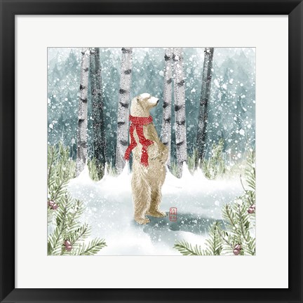 Framed Snow Polar Bear Print
