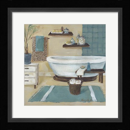 Framed Cheetah Pattern Bath I Print