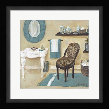 Framed Cheetah Pattern Bath II Print