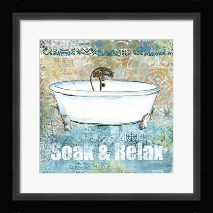 Framed Golden Bathroom I A Print