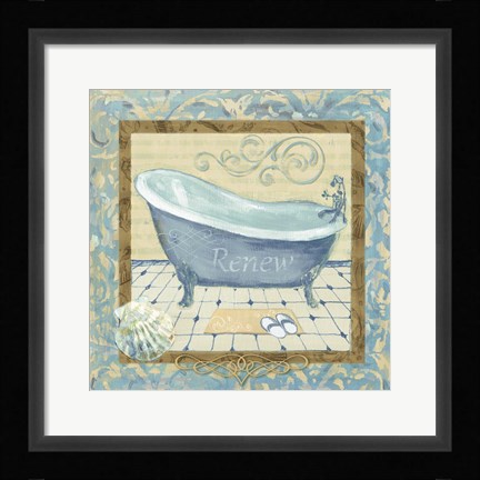 Framed Turquoise Tub II Print