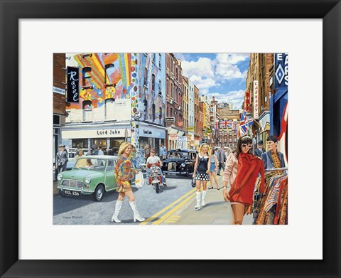 Framed Carnaby Street in the 60s Print