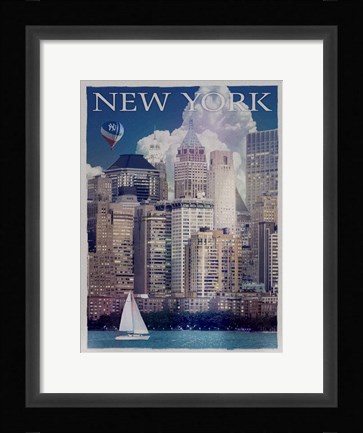 Framed New York Manhattan River Front Print