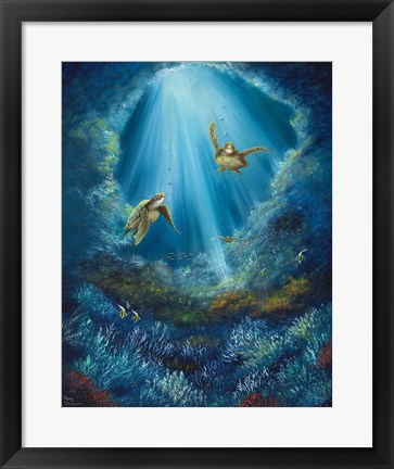 Framed Gliding Through the Deep Blue Print