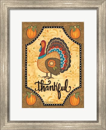 Framed Thankful Turkey Print