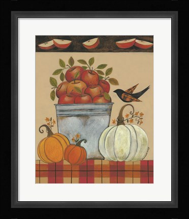 Framed Tin Bucket of Apples Print