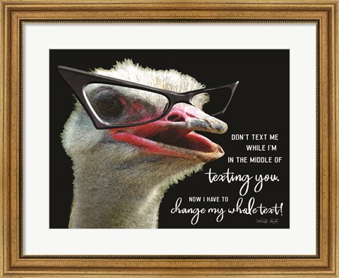 Framed Ostrich Don&#39;t Text Me Print