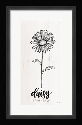 Framed Daisy - the Flower of True Love Print