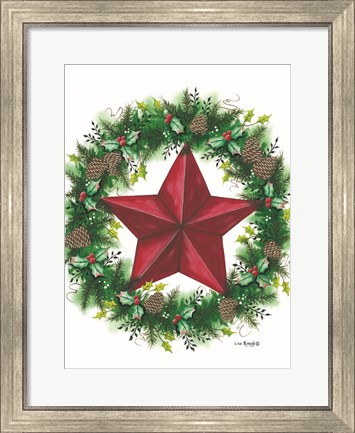 Framed Christmas Wreath Print