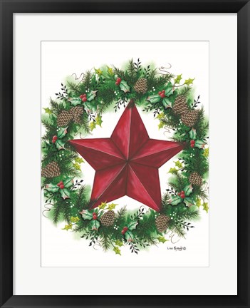 Framed Christmas Wreath Print