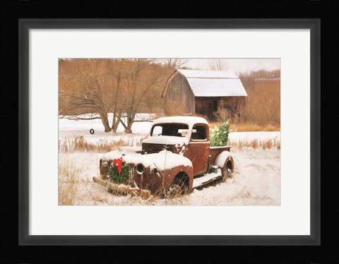 Framed Christmas Lawn Ornament Print