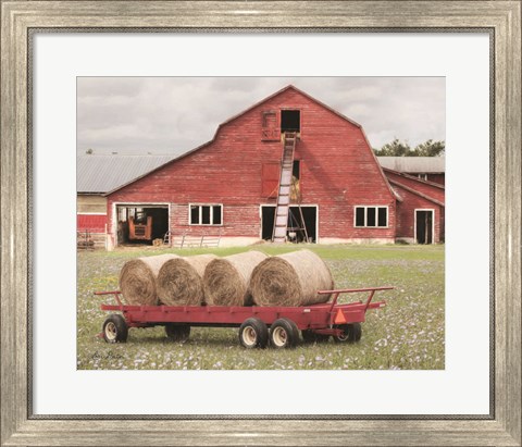 Framed Clayton Hay Wagon Print
