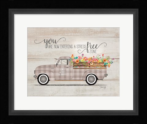Framed Be Happy Vintage Truck Print
